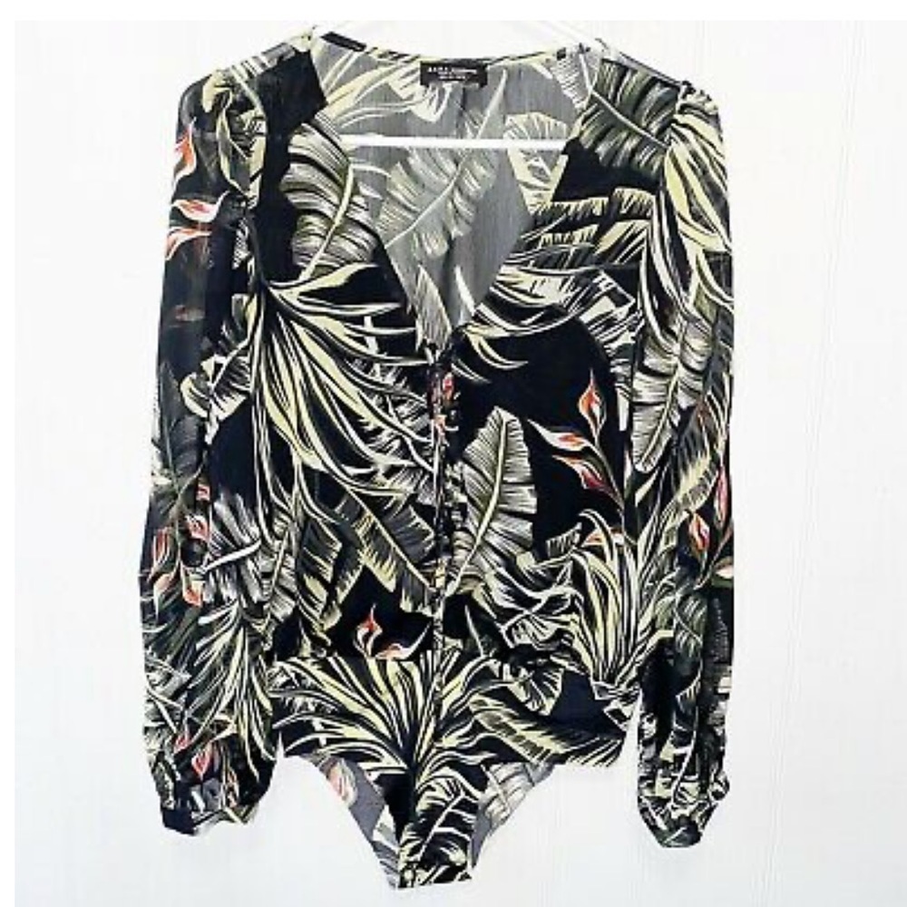 Zara tropical leaves bodysuit